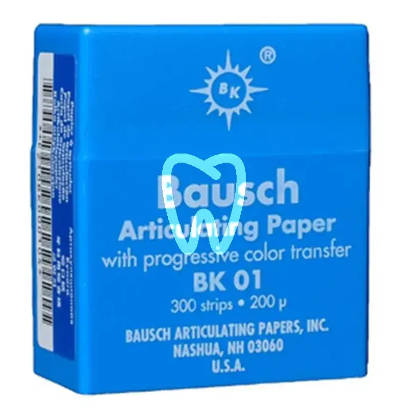 Bausch – papier à articuler bleu bk01, 200 µm, bandes 18 x 52 mm, 300 pcs articulation bausch