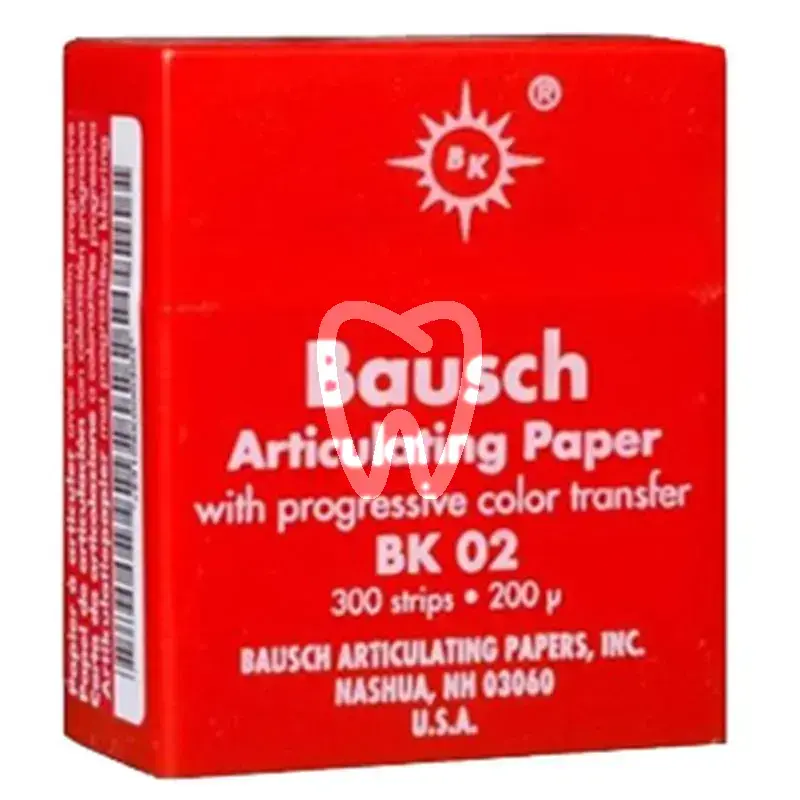 Bausch – papier à articuler rouge bk02, 200 µm, bandes 18 x 52 mm, 300 pcs articulation bausch