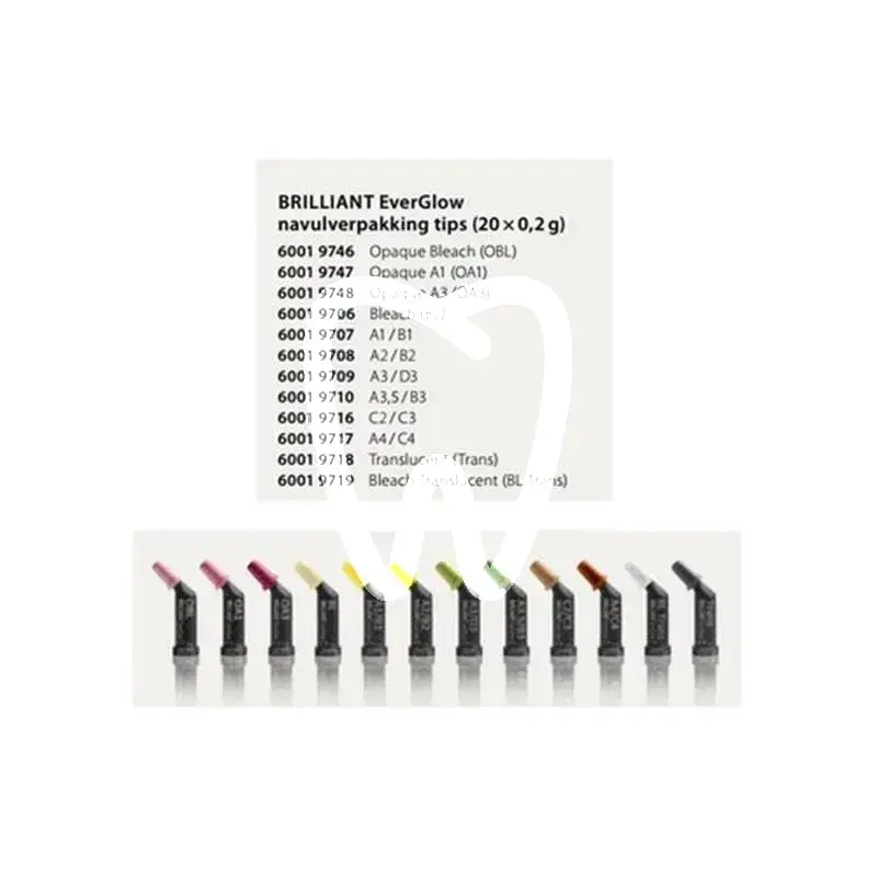 Brilliant everglow c2/c3 20x0,2g tips composites et accessoires coltene