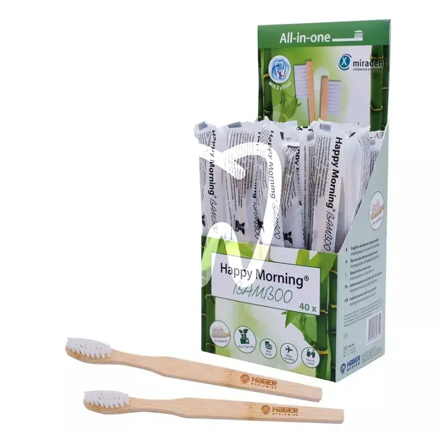 Brosses a dents happy morning bambou avec dentifrice prévention hager&werken