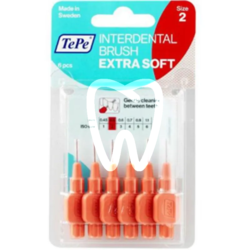 Brossette interd. extra soft 0,5mm rouge, 6pcs prévention tepe