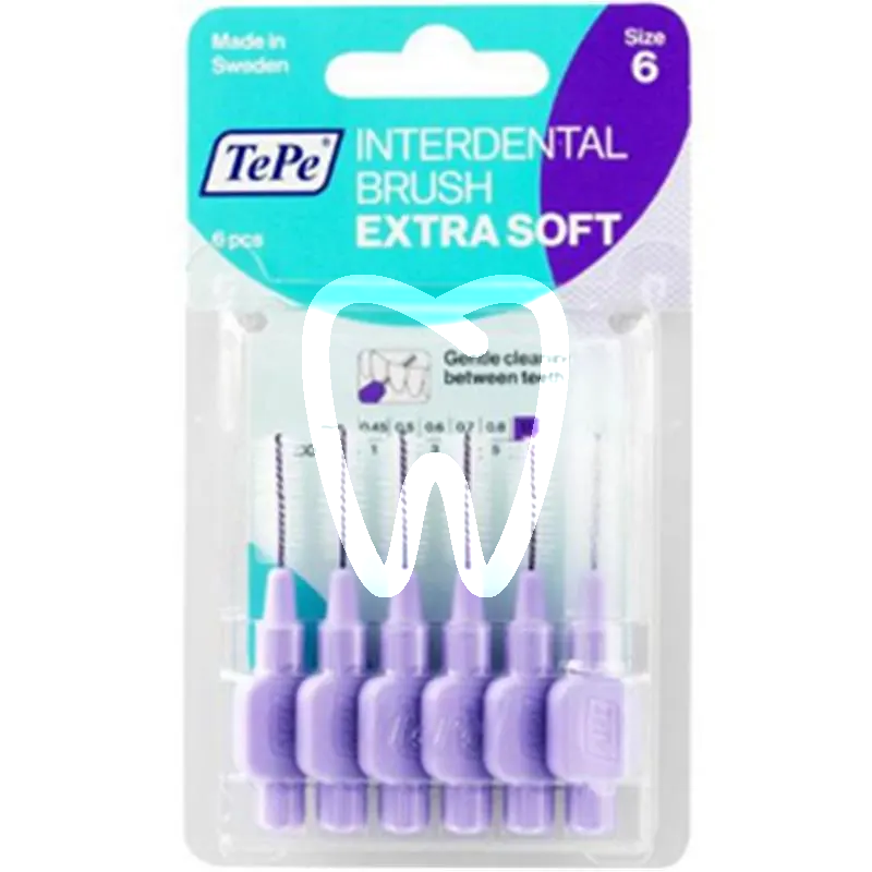 Brossette interd. extra soft 1,1mm lila, 6pcs prévention tepe