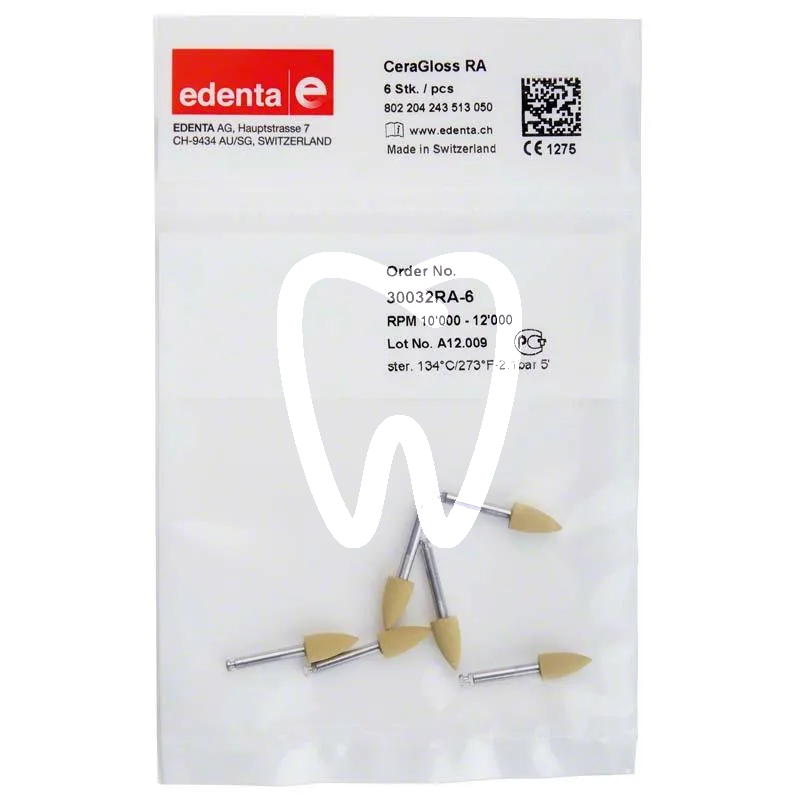 Ceragloss hi-polissage jaune #30032ra x6pcs matériel de polissage edenta