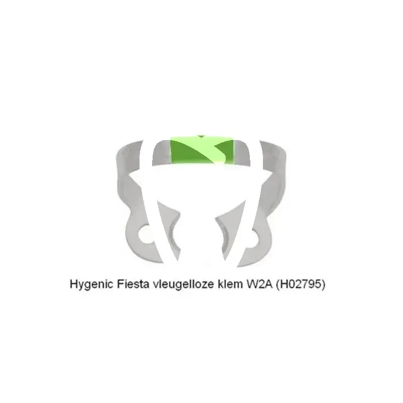 Clamp sans ailettes w2a premolaire et incisive sup vert digue hygenic