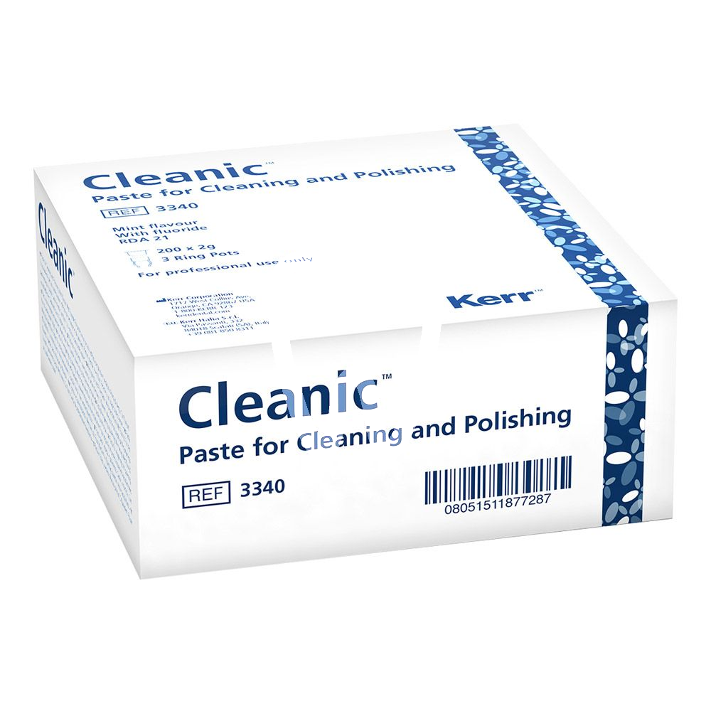 Cleanic avec fluor menthe single dose, 200x2g matériel de polissage kerrhawe