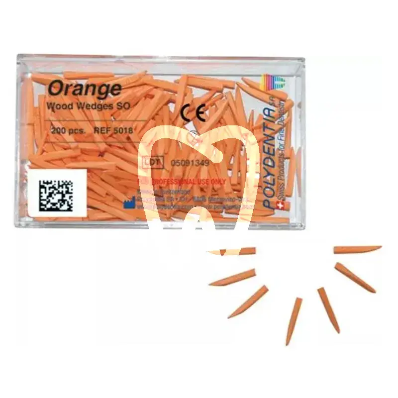 Coins interdentaires bois orange 11,5mm, 200pcs matrices et coins polydentia