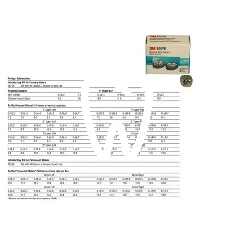 Edelstahlkronen 6lr4  5pz corone provvisorie solventum