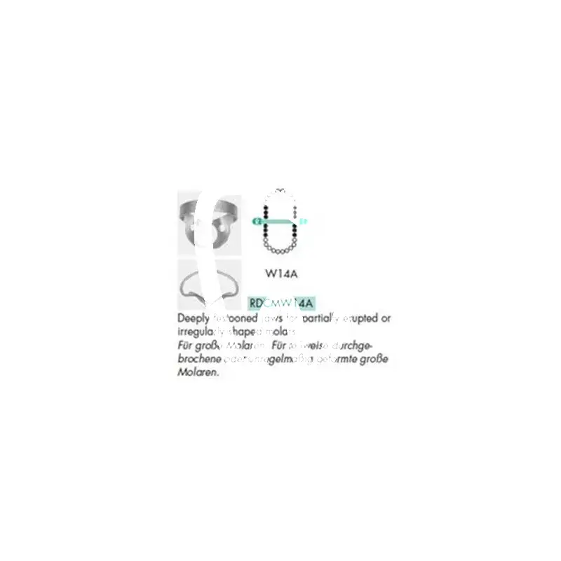 Crampon à digue w14a sans aillettes digue hu friedy