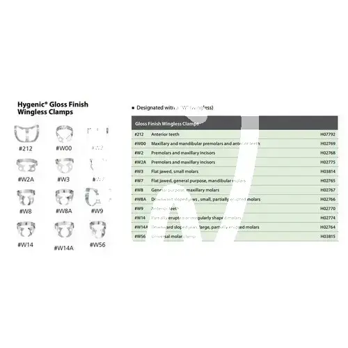 Crampon sans ailette nºw8 digue hygenic