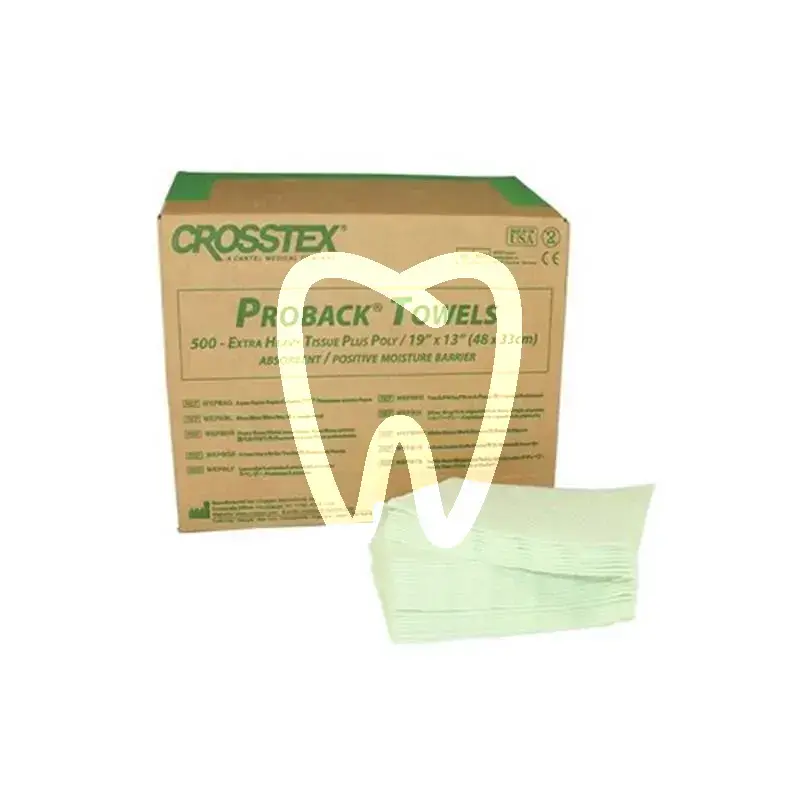 Crosstex serviettes 48x33cm vert, 500pcs usage unique crosstex