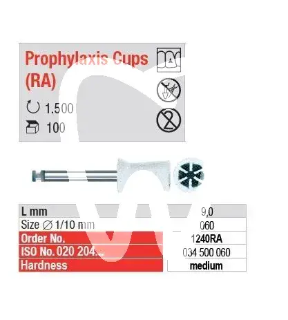 Cupule polisseur prophy blanc ra 1240, 100pcs matériel de polissage edenta