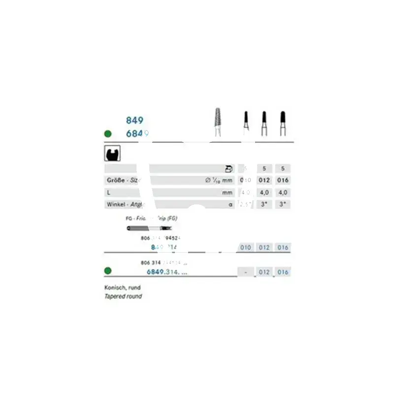Dia 849/010 fg x5st. - 849.314.010 fraises komet