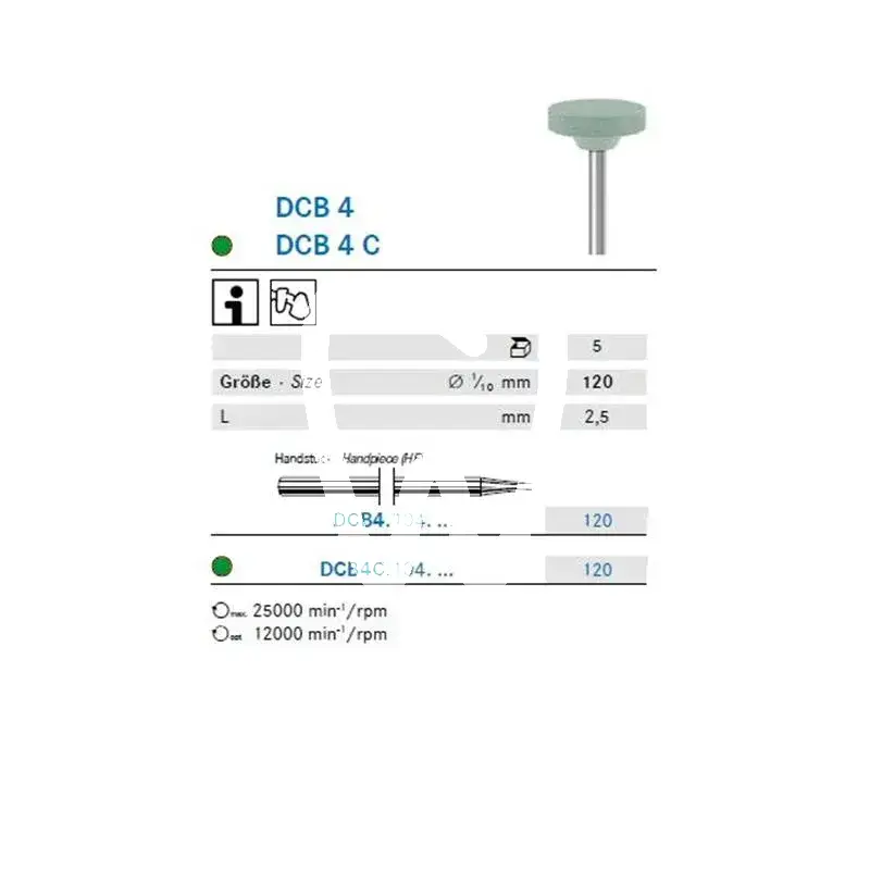 Dia dcb4  120 hp x5st. - dcb2.104.120 fraises komet