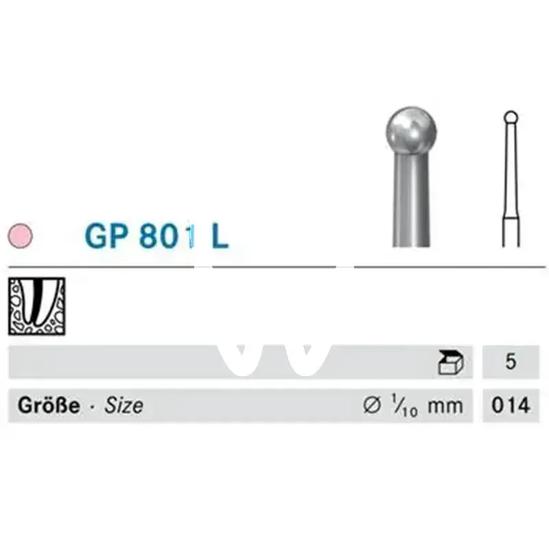 Diamant gp801l/014 fg x5st - gp801l.314.014 fraises komet