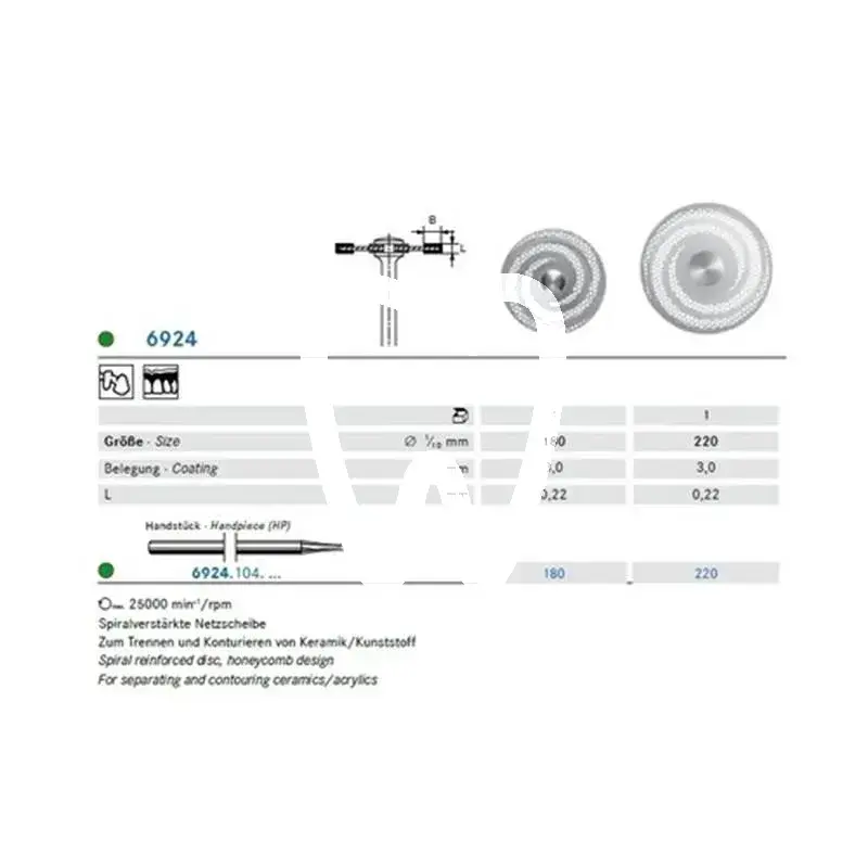 Diamant schijf 6924/180 x1st. - 6924104180 fraises komet