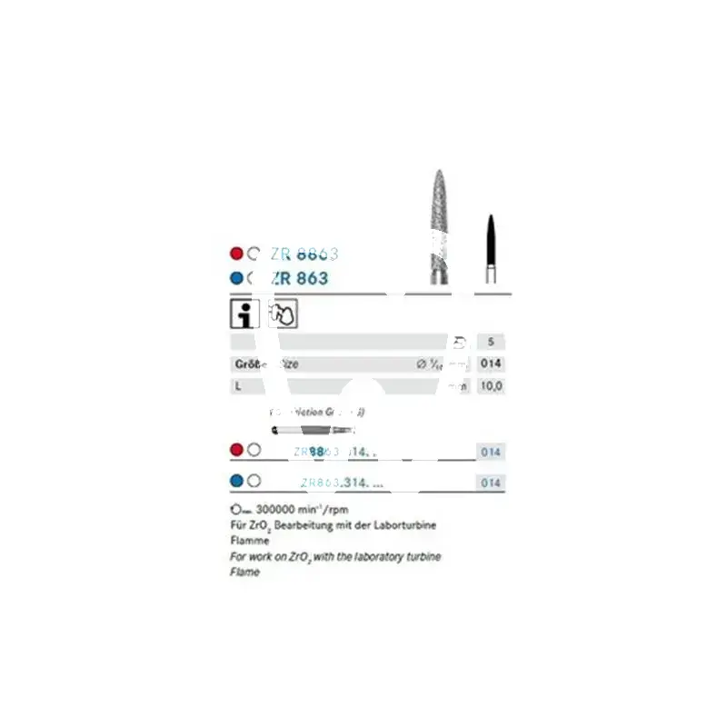 Diamant zr863/014 fg x5st. - zr863.314.014 fraises komet