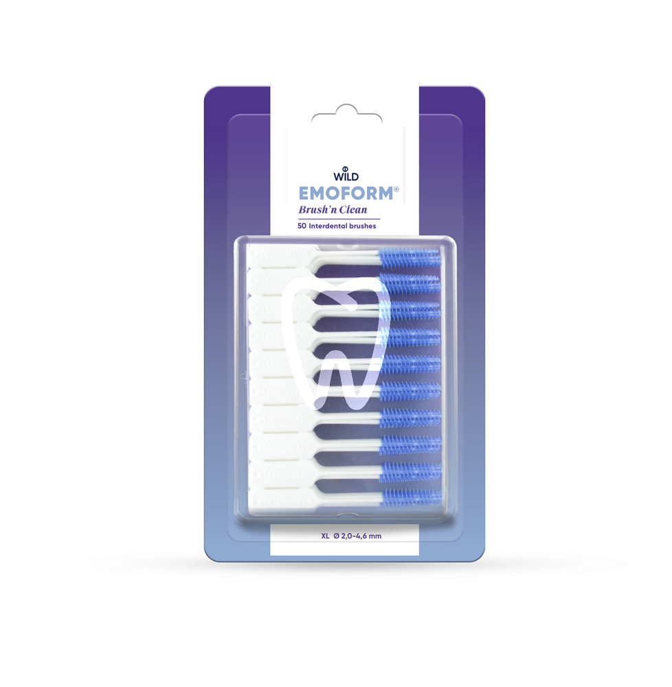 Emoform brush'n clean brosse interdentaire xl, 50pcs prévention wild