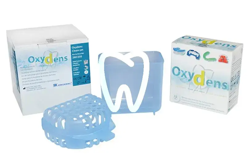 Erkodent oxydens clean-set – kit complet de nettoyage pour gouttières dentaires, 32 pcs cabinet erkodent