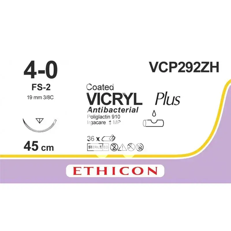 Ethicon vicryl plus incolore 4-0/1,5 fs2 36pcs chirurgie ethicon