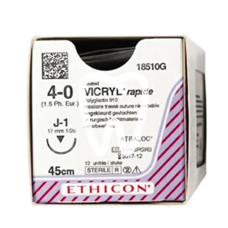 Ethicon vicryl rapid incolore 4-0 j1 0,45 12pcs chirurgie ethicon