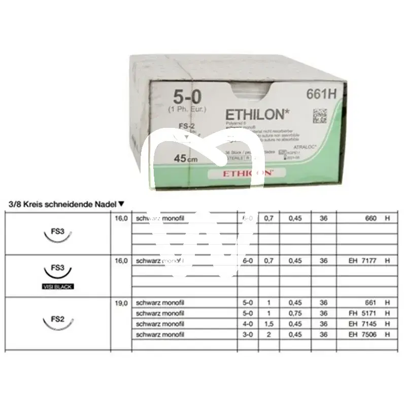 Ethilon noir 5-0/1 fs2 0,45 36pcs chirurgie ethicon