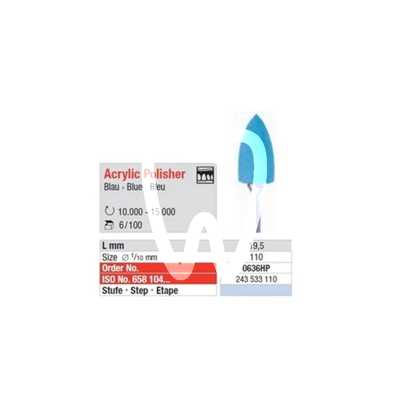 Exa technique 636 cône hp donkerbleu x6pcs matériel de polissage edenta