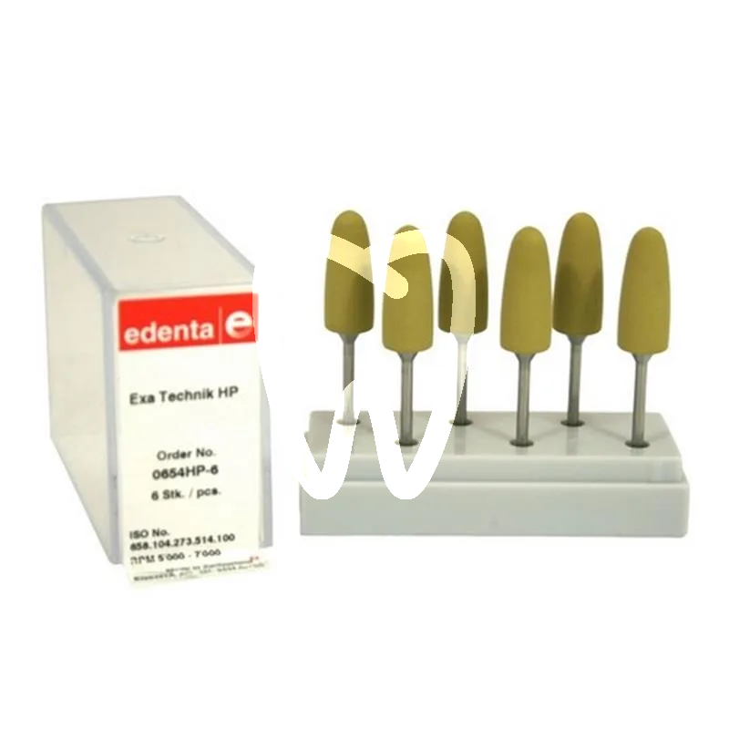 Exa technique 654 cône hp-jaune x6pcs matériel de polissage edenta