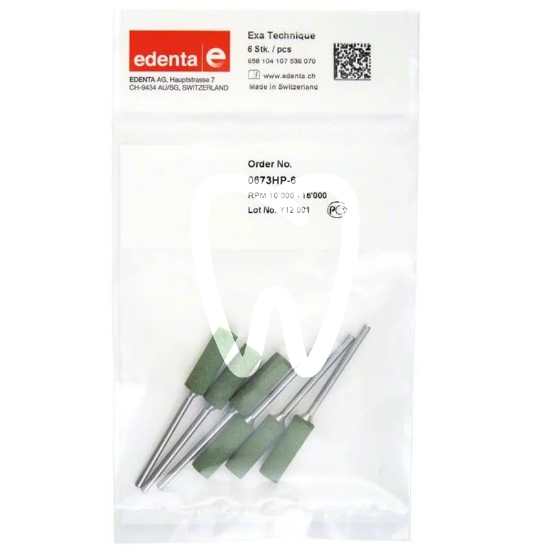 Exa technique 673 cône hp-vert x6pcs matériel de polissage edenta