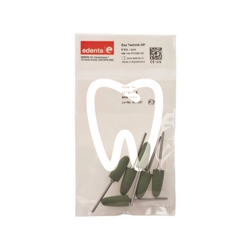 Exa technique 674 cône hp-vert x6pcs matériel de polissage edenta