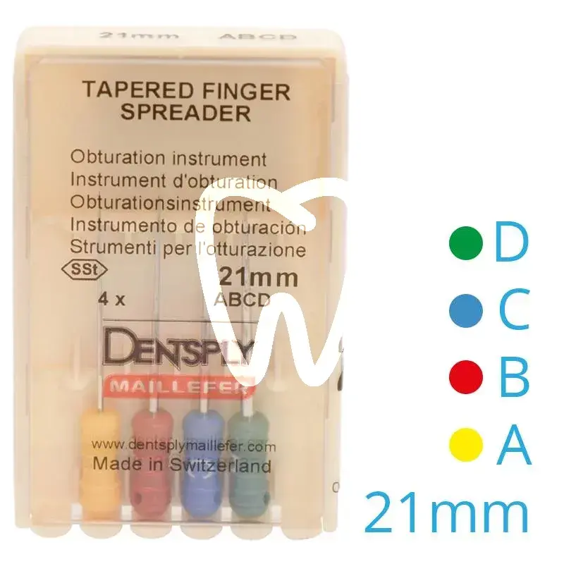 Finger spreader 182 a-d 21mm 4st endodontie dentsply sirona