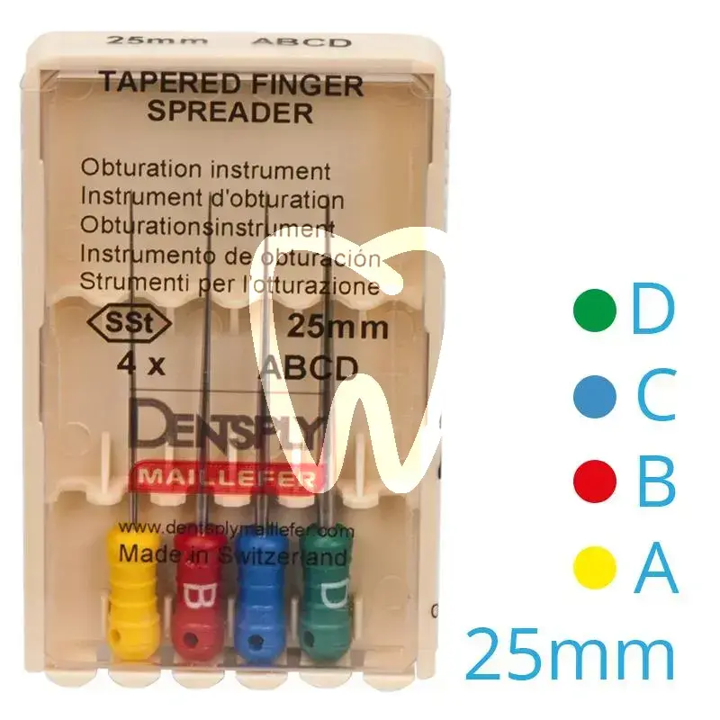 Finger spreader 182 a-d 25mm 4pcs endodontie dentsply sirona