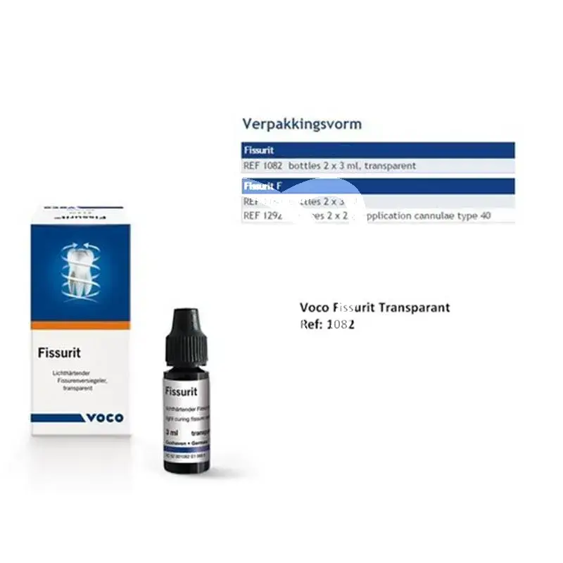 Fissurit transparent liquide 2x3ml prévention voco gmbh