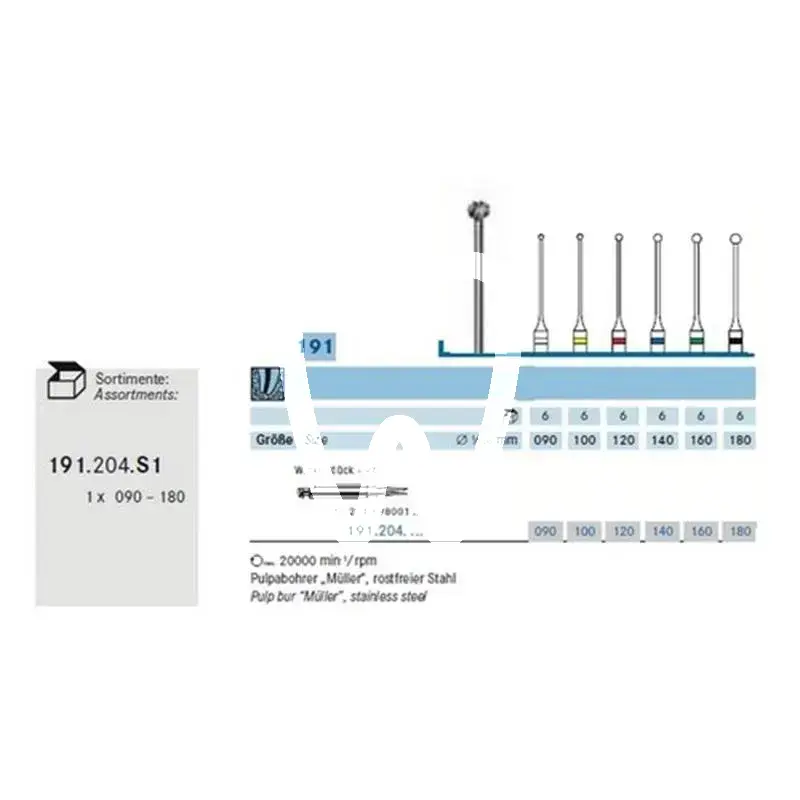 Foret 191/120 ra x6st. - 191204120 endodontie komet