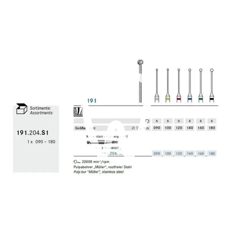 Foret 191/s1 ra assorted x6st. - 191204s1 endodontie komet