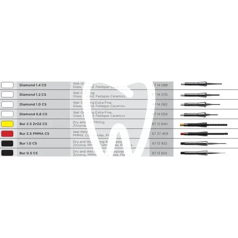 Fraise cerec primemill bur 1,0 cs cx3 cfao dentsply sirona