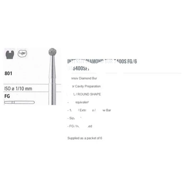 Fraise diamantée fg 5400 x6 pcs fraises intensiv