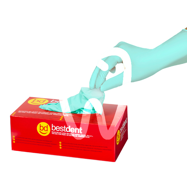 Gants latex bestdent np xs goût menthe, 100pcs usage unique bestdent