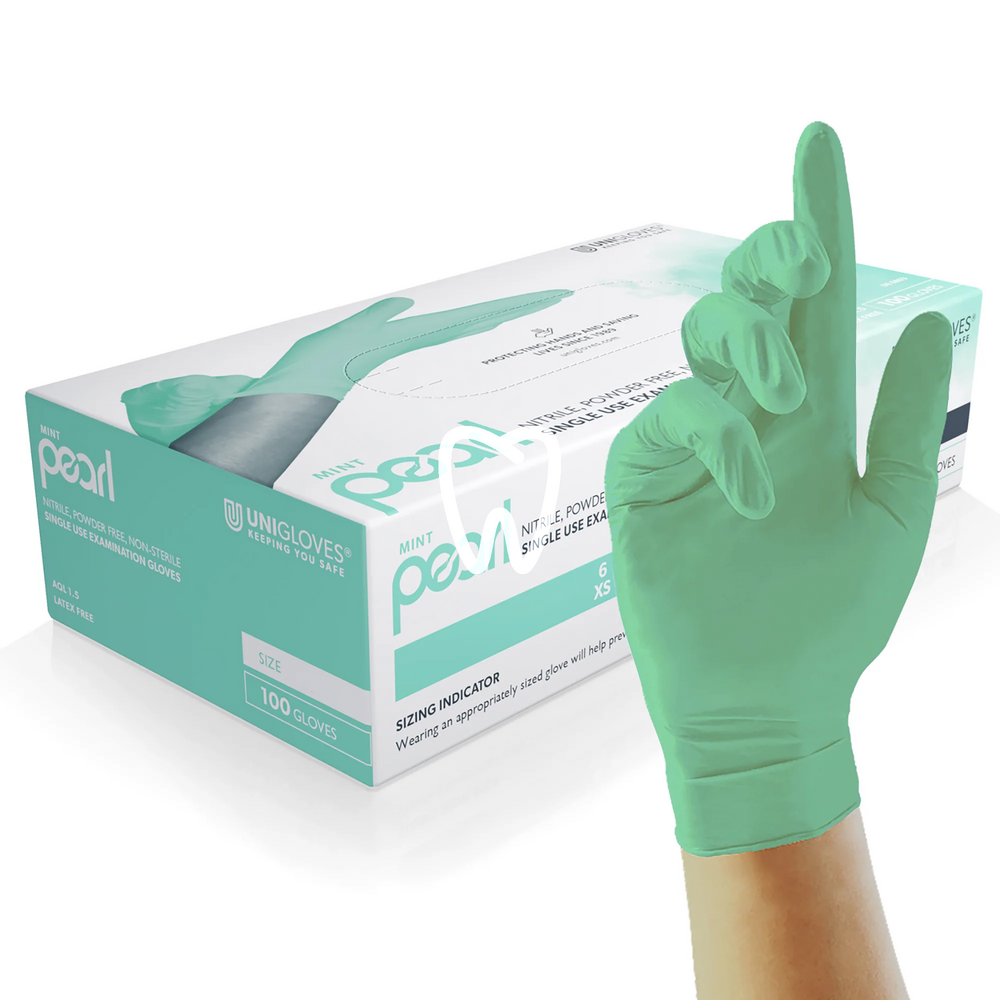 Nitril handschuhe pearl mint, 100st einwegartikel unigloves