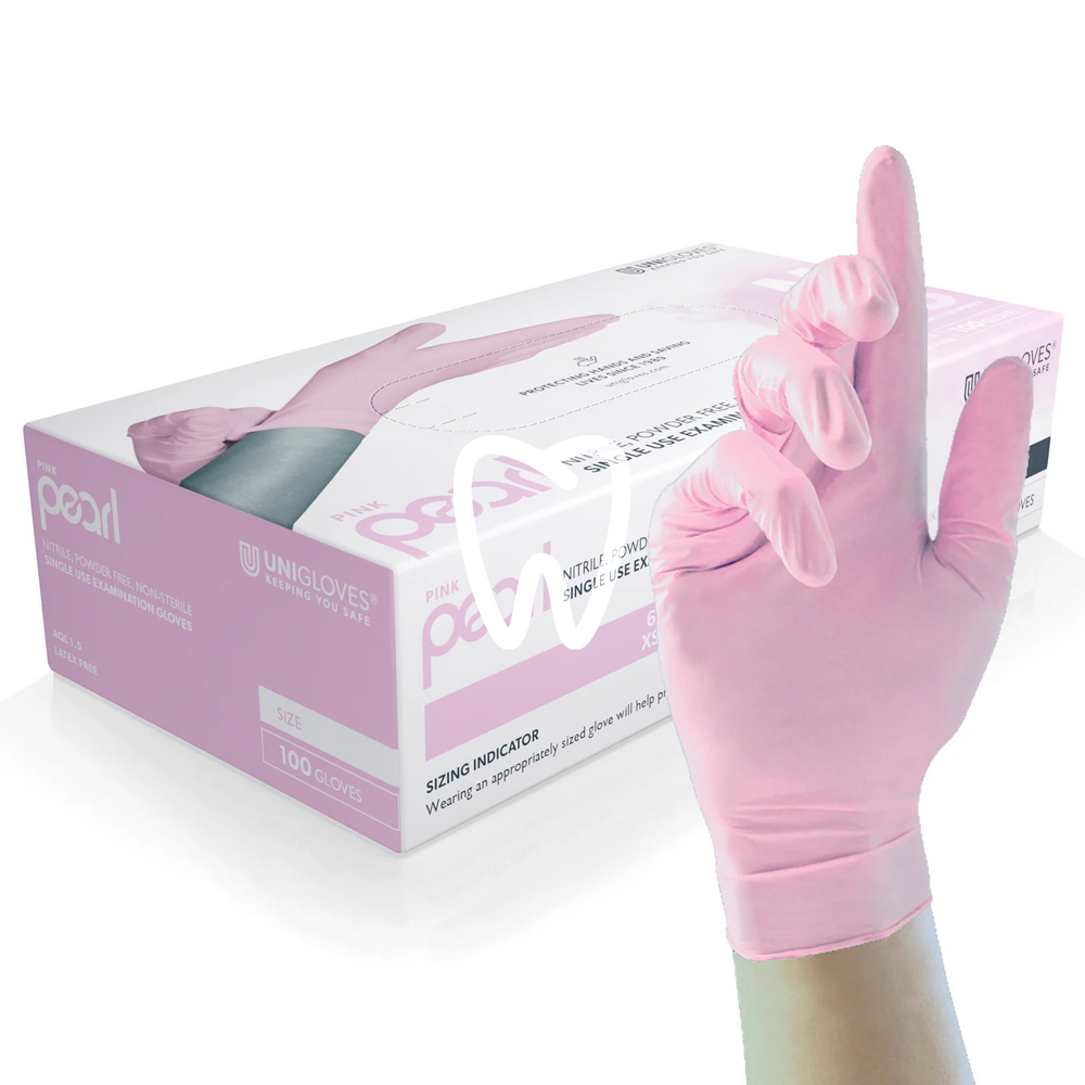 Gants nitrile pearl rose s, 100pcs usage unique unigloves