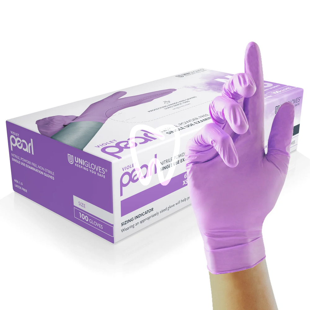 Nitril handschuhe pearl violet m, 100st einwegartikel unigloves
