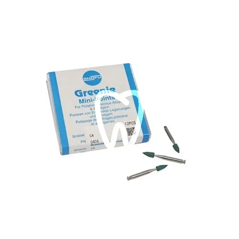 Greenie mini-point ra – polissoirs en silicone pour alliages précieux et amalgames, 12 pcs matériel de polissage shofu