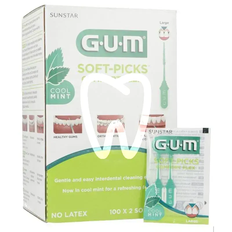 Gum soft-picks comfort flex l mint 100x2pcs prévention sunstar gum