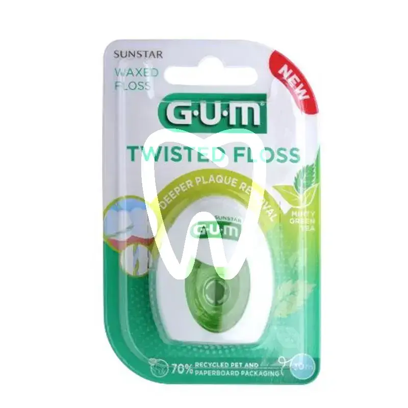 Gum twisted floss ciré 30m prévention sunstar gum