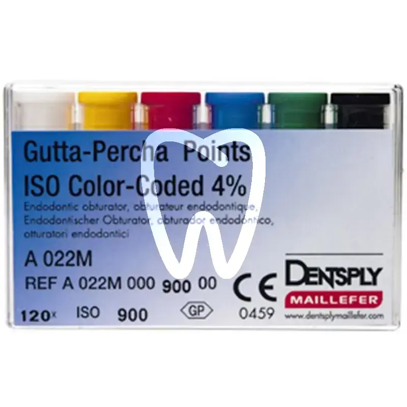 Guttapercha pointes coul. 22m .04/015-40 120pcs endodontie dentsply sirona