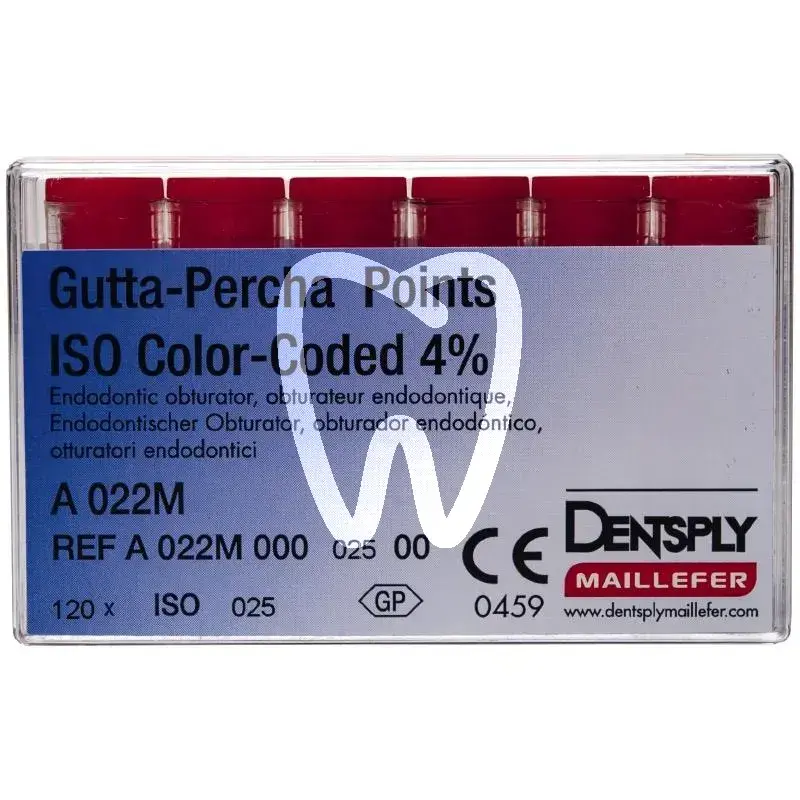 Guttapercha pointes coul. 22m .04/025 120pcs endodontie dentsply sirona