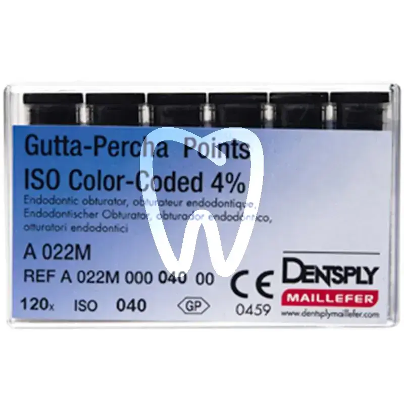 Guttapercha pointes coul. 22m .04/040 120pcs endodontie dentsply sirona
