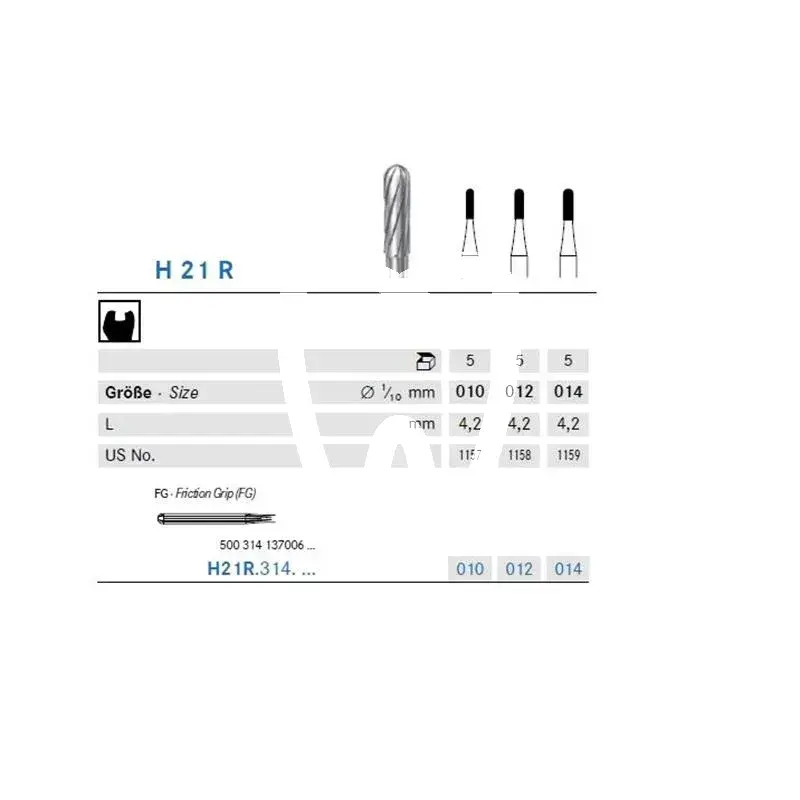 H21r/010 fg x5st. - h21r.314.010 fraises komet