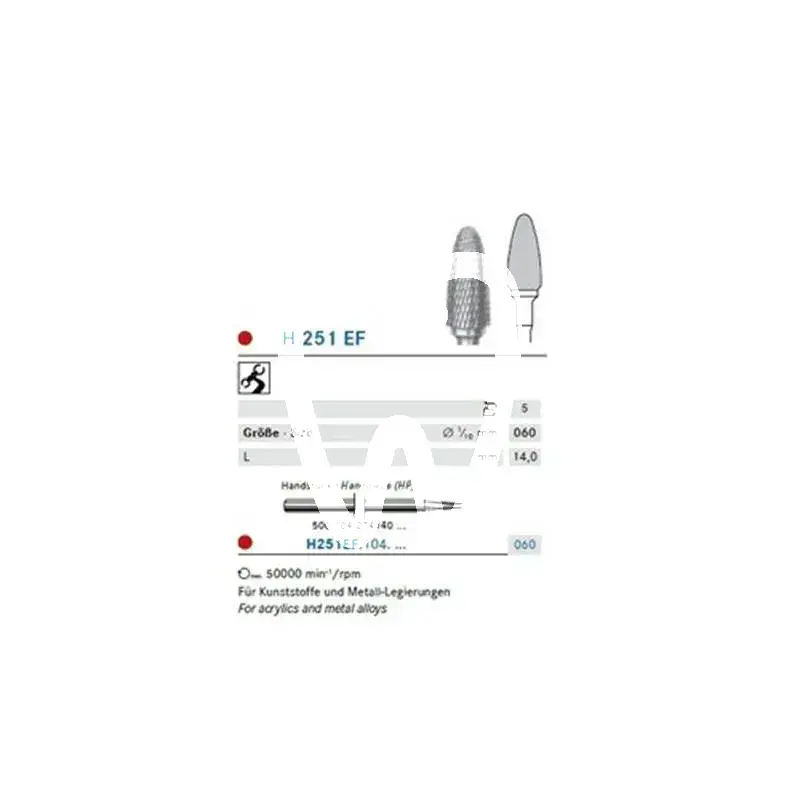 H251ef/060 hp x5st. - h251ef.104.060 fraises komet
