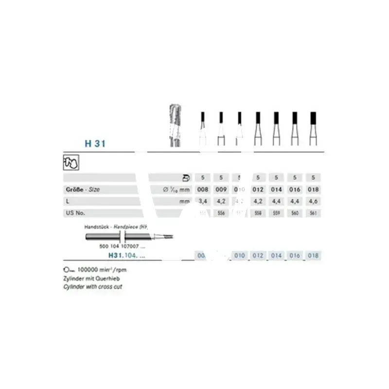 H31/014 hp x5st. - h31.104.014 fraises komet