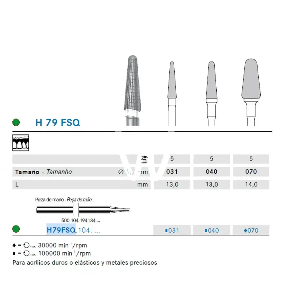 H79fsq/031 hp x5st. - h79fsq104031 fraises komet